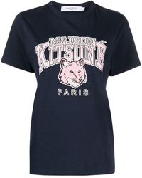 Maison Kitsuné - T-shirt Met Logoprint - Lyst