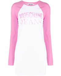 Moschino Jeans - Logo-print Cotton T-shirt Dress - Lyst