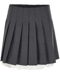 Self-Portrait - Pleated Mini Skirt - Lyst