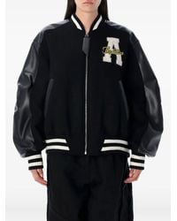 The Attico - Varsity Leather-Sleeve Bomber Jacket - Lyst