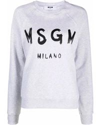 MSGM - Logo Print Sweatshirt - Lyst