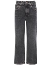 Brunello Cucinelli - Monili-Trimmed Straight-Leg Jeans - Lyst