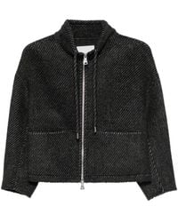 ERMANNO FIRENZE - Drawstring-Neck Ribbed-Knit Jacket - Lyst