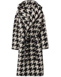Burberry - Houndstooth-pattern Wool Robe - Lyst