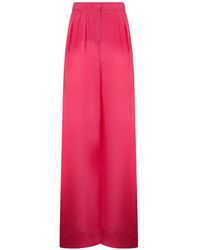 Alberta Ferretti - High-Waisted Silk Palazzo Pants - Lyst