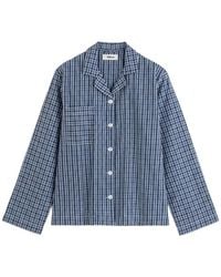 Tekla - Check-Print Cotton Pajamas - Lyst