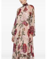Nissa - Scarf-Detail Silk Maxi Dress - Lyst