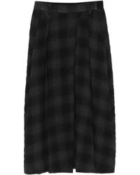 Tela - Check-Pattern Pleated Skirt - Lyst