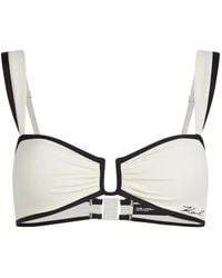 KARL LAGERFELD - Signature Bandeau Bikini Top - Lyst