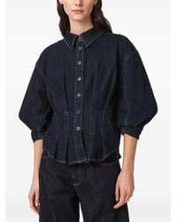 AllSaints - Nancy Puff-Sleeve Denim Shirt - Lyst
