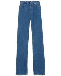 Burberry - High-Waisted Straight-Leg Cotton Jeans - Lyst