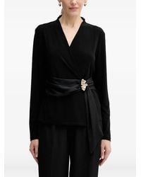 Joseph Ribkoff - V-Neck Brooch Blouse - Lyst