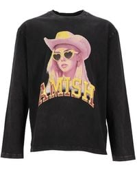 AMISH - Graphic-Print Long-Sleeve T-Shirt - Lyst