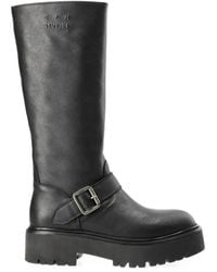 COPENHAGEN - Chunky Biker Buckled Chunky-Sole Boots - Lyst