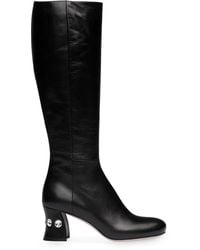 Miu Miu - Crystal Embellished Heel Boots - Lyst