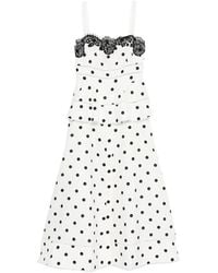 Self-Portrait - Polka Dot-Pattern Lace-Detail Maxi Dress - Lyst