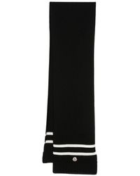 Moncler - Striped-edge Wool-blend Scarf - Lyst