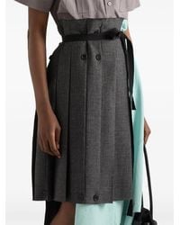 Prada - Rush Stitch Fabric Patchwork Skirt - Lyst