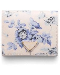 Prada - Floral-print Leather Wallet - Lyst