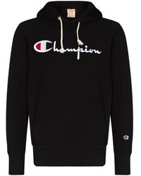 black pink and blue champion hoodie