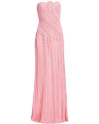 Elie Saab - Bead-Embroidered Strapless Maxi Dress - Lyst