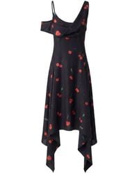 Monse - Cherry-Print Silk Midi Dress - Lyst