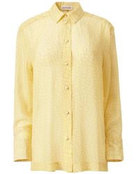 Mia Peculiar - Pearl-Button Crocodile-Print Shirt - Lyst