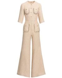 Elie Saab - Python-Print Tweed Jumpsuit - Lyst