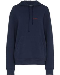CALVIN KLEIN 205W39NYC Logo Embroidered Hoodie - Blue