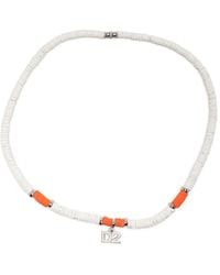 DSquared² - Logo-Charm Beaded Necklace - Lyst