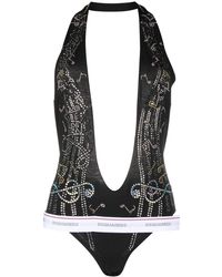 DSquared² - Crystal-Embellished Cotton Body - Lyst