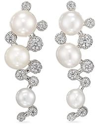 Anabela Chan - 18Kt Mini Constellation Diamond And Freshwater Pearl Earrings - Lyst