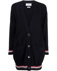 Thom Browne - Oversized Rwb Stripe-Detail Cardigan - Lyst