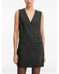 Iceberg - Striped-Pattern V-Neck Mini Dress - Lyst