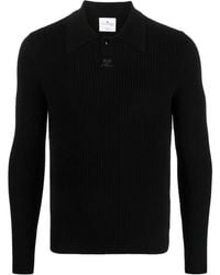 Courreges - Logo-Patch Ribbed Polo Shirt - Lyst