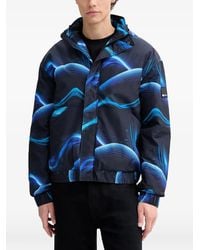 KARL LAGERFELD - Hooded Print Jacket - Lyst