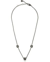 Fendi - Logo Square-Pendant Necklace - Lyst