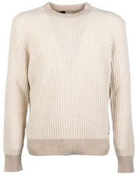 Brooksfield - Waffle-Knit Crew-Neck Sweater - Lyst