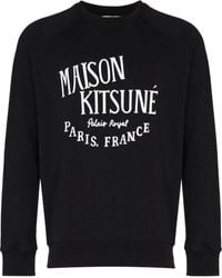 Maison Kitsuné - Logo-Print Long-Sleeve Sweatshirt - Lyst