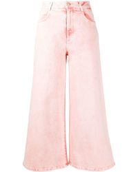 Stella McCartney Jean à coupe crop - Rose