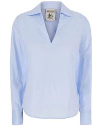 Semicouture - V-Neck Long-Sleeve Blouse - Lyst
