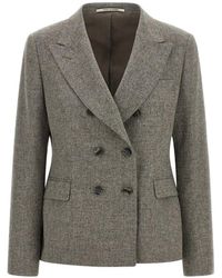 Tagliatore - Coreen Herringbone Double-Breasted Blazer - Lyst