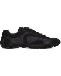 Prada - Suede-Panelled Sneakers - Lyst