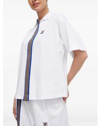 Fila - Logo-Patch Striped-Trim Polo Shirt - Lyst