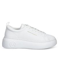 ARMANI EXCHANGE - Logo-Embossed Platform Sneakers - Lyst