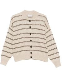 Brunello Cucinelli - Sequin-Embellished Striped Cardigan - Lyst