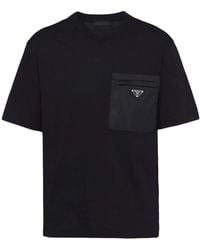 Prada - Re-Nylon And Cotton T-Shirt - Lyst