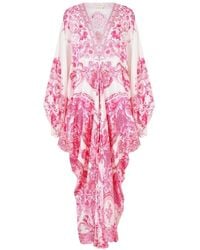 CAMILLA - Floral-Print Silk Kaftan Maxi Dress - Lyst