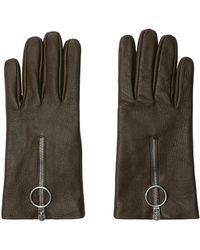 Burberry - Zipped Leather Gloves - Lyst