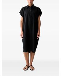 Benetton - Button-Up Short-Sleeve Midi Dress - Lyst
